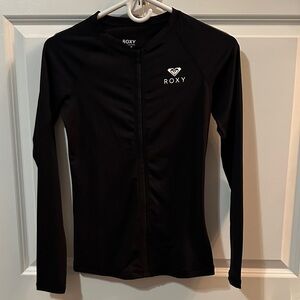 Roxy Women's Black Zip-Up Long Sleeve Rashguard Sz Small